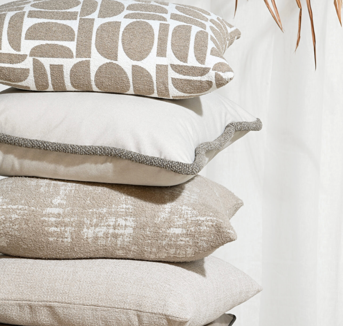 Stormy Oat – Fabric Cushion – 57 X 57