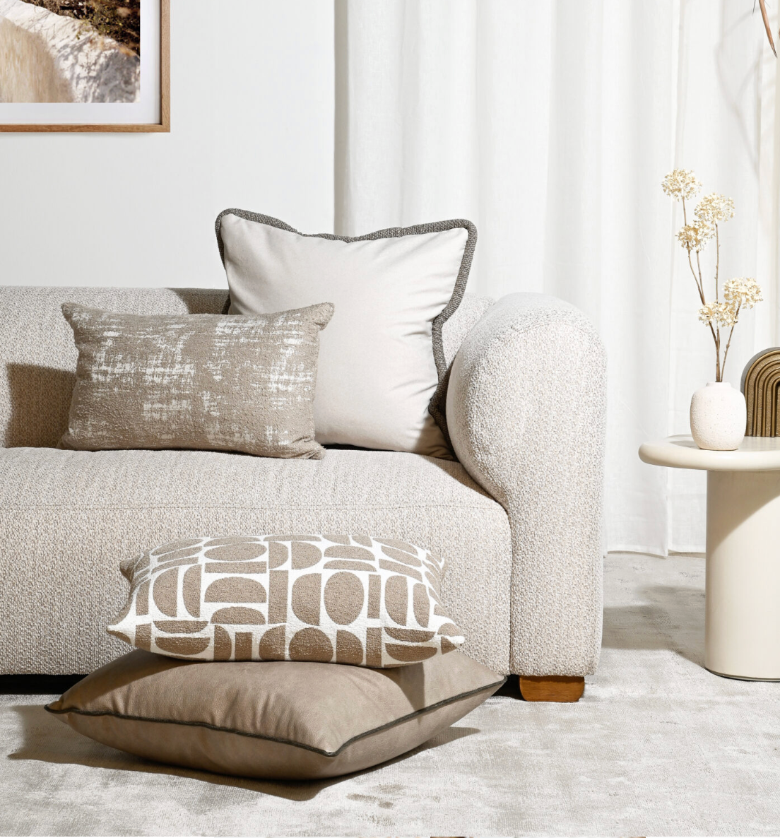 Stormy Oat – Fabric Cushion – 57 X 57