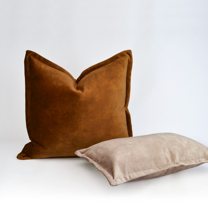 Essential Plush Velvet Cushion - Rust