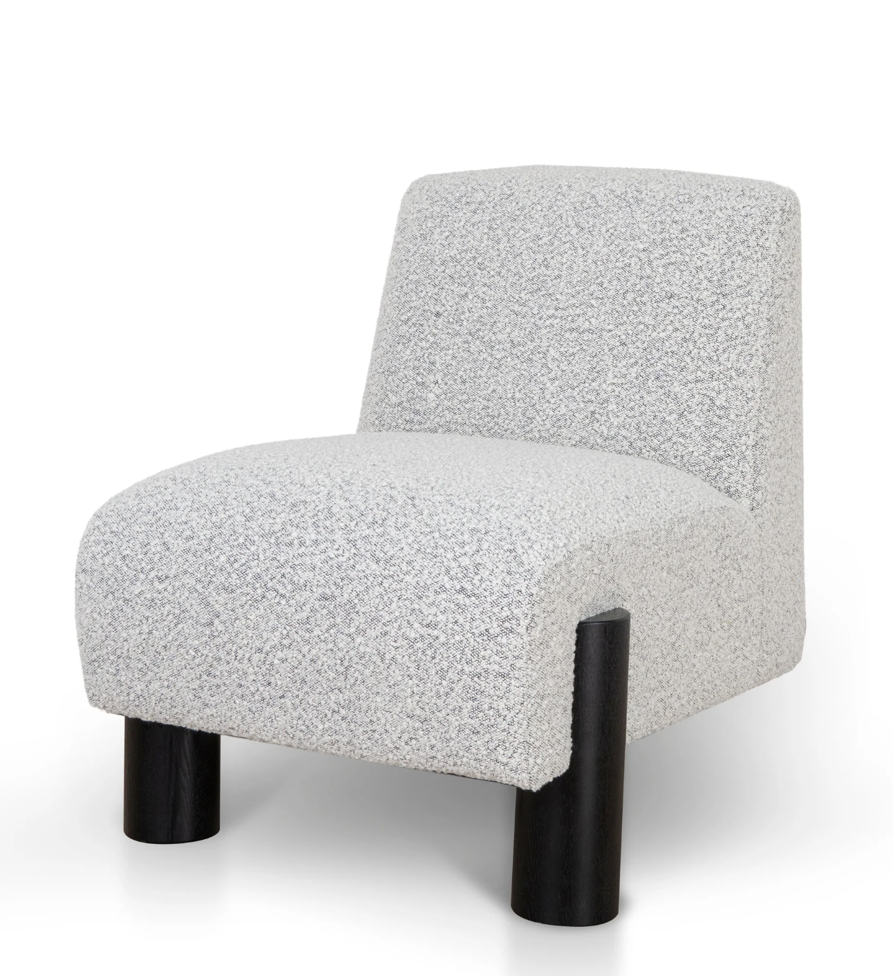 3-legged Contemporary Armchair - Charcoal White Boucle