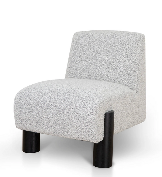 3-legged Contemporary Armchair - Charcoal White Boucle