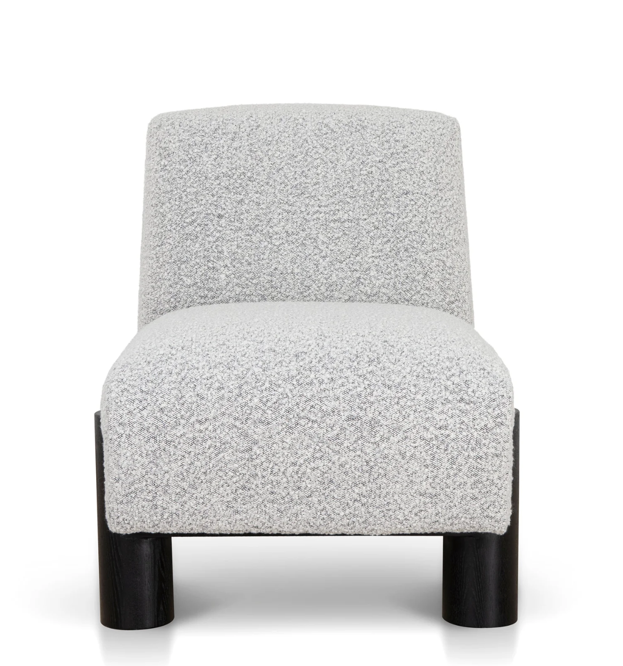 3-legged Contemporary Armchair - Charcoal White Boucle