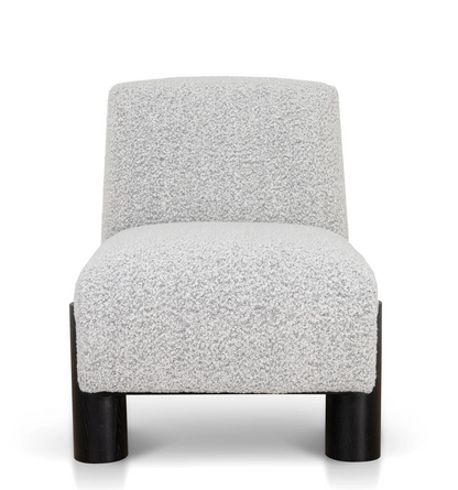 3-legged Contemporary Armchair - Charcoal White Boucle