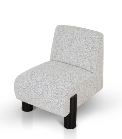 3-legged Contemporary Armchair - Charcoal White Boucle