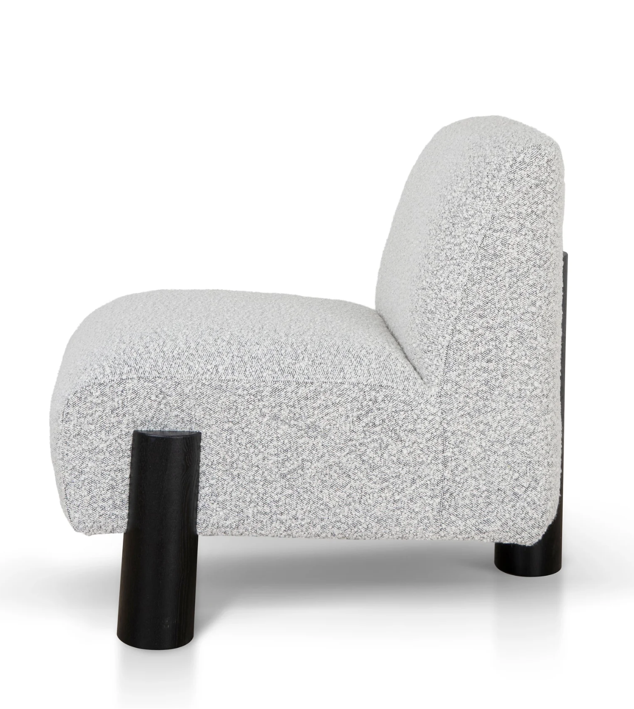 3-legged Contemporary Armchair - Charcoal White Boucle