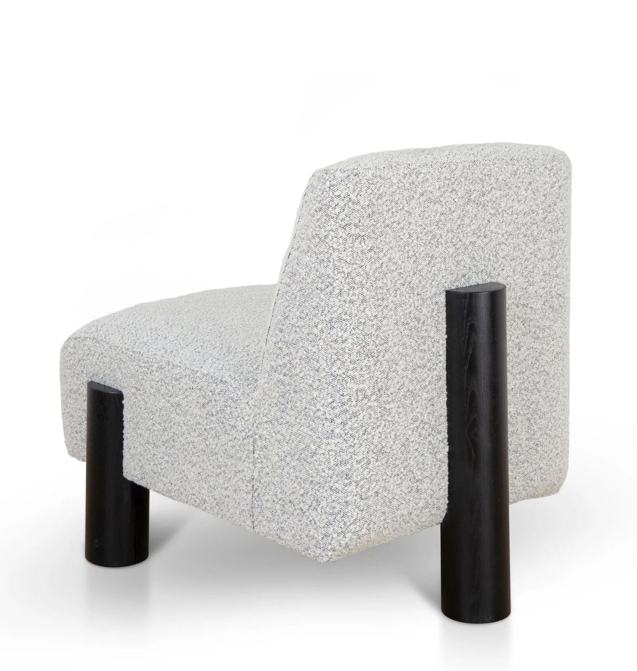 3-legged Contemporary Armchair - Charcoal White Boucle