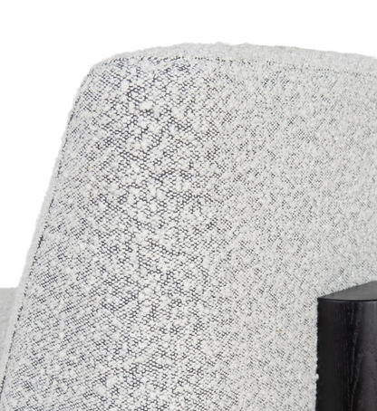 3-legged Contemporary Armchair - Charcoal White Boucle