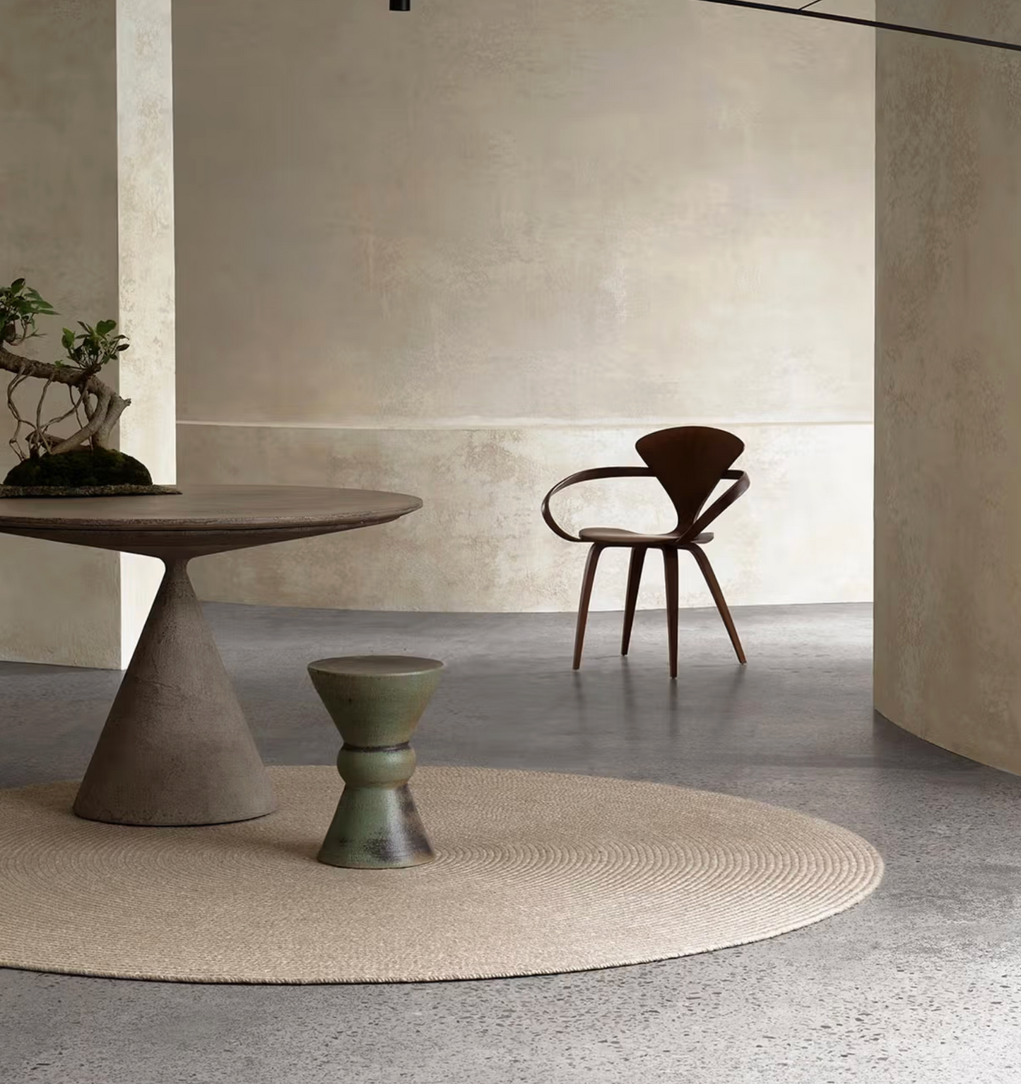 Braid Round Rug - Mushroom