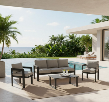 Dark Grey 4 Piece Outdoor Lounge