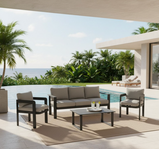 Dark Grey 4 Piece Outdoor Lounge