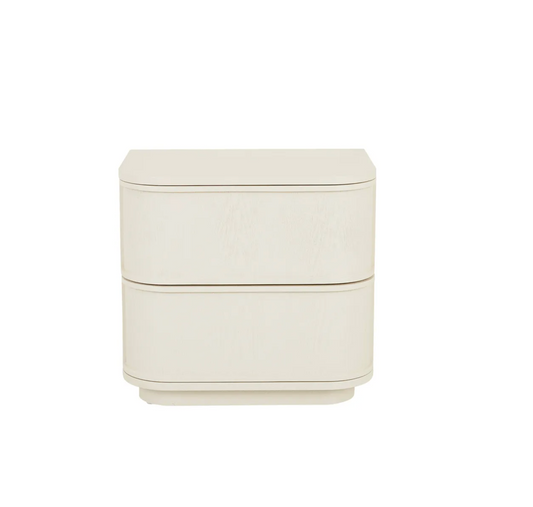 Miller 2 Drawer Bedside Table - Porcelain
