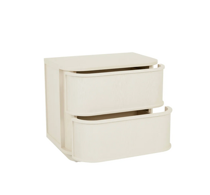 Miller 2 Drawer Bedside Table - Porcelain
