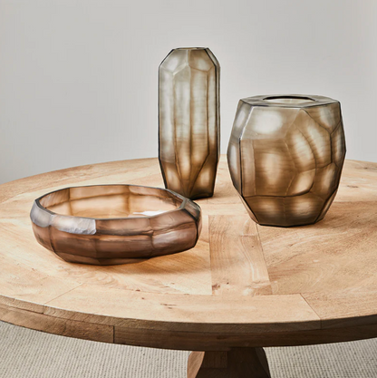 Sebastian Tall Glass Vase 17x42cm Smoke