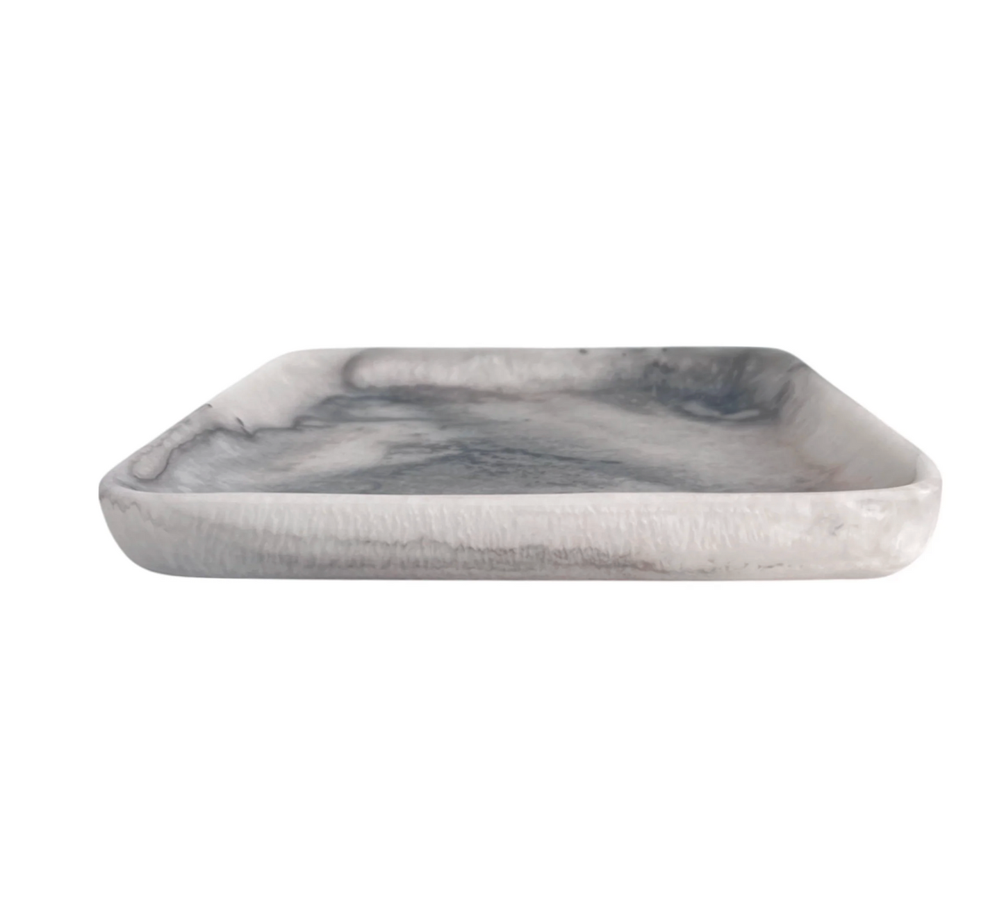 Orion Set of 2 Square Trays 20x20x2.5cm Grey Stone Matt