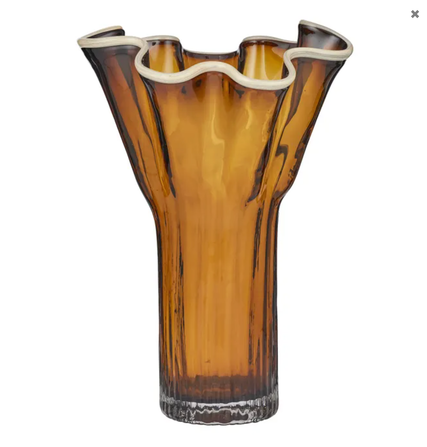 Agnes Glass Vase 26x39.5cm Amber/Ivory