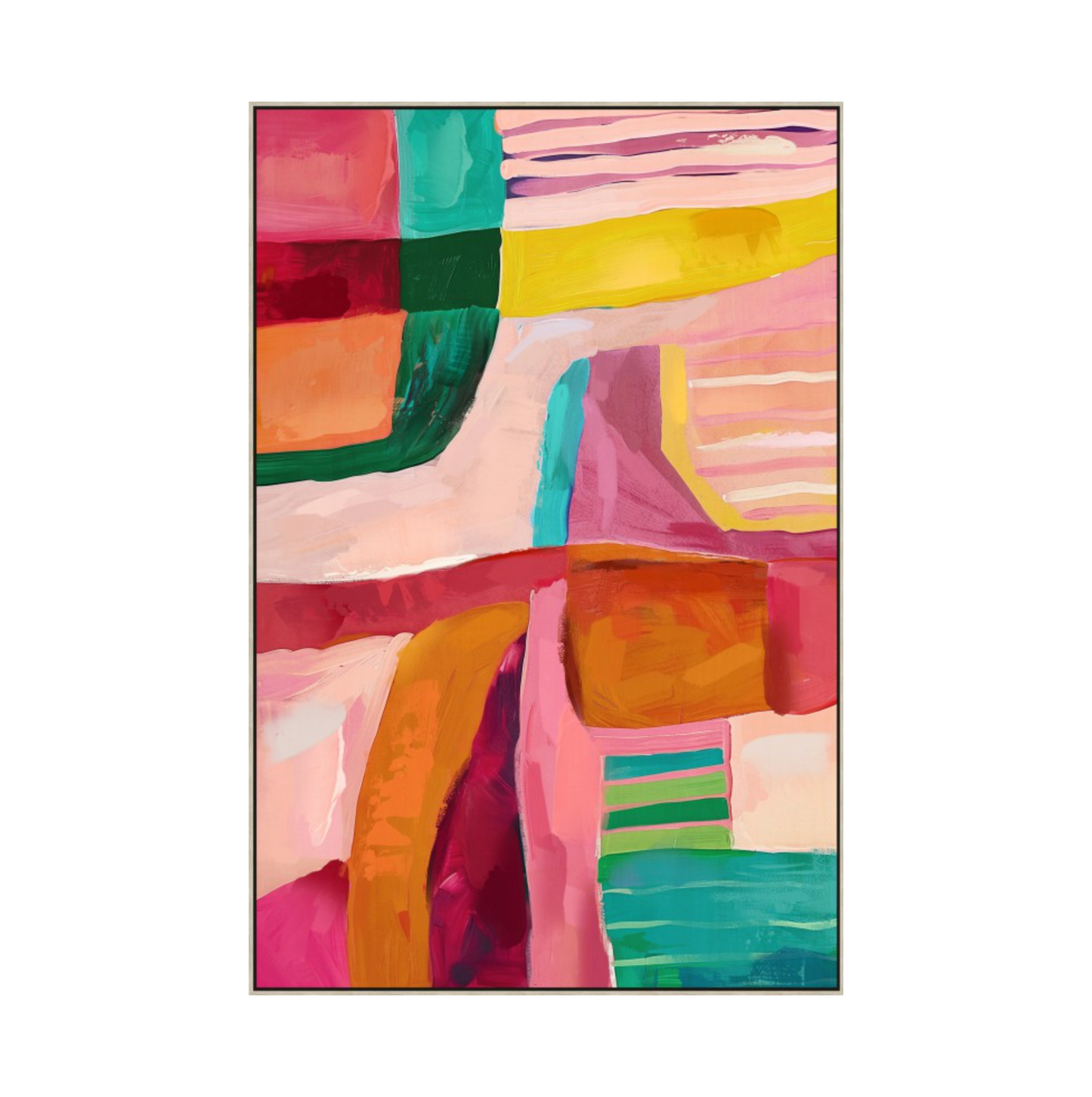 Pink Sunset Abstract Canvas