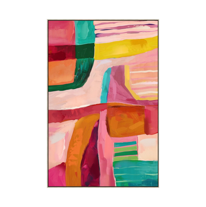 Pink Sunset Abstract Canvas