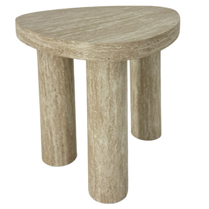 Nikki Travertine Side Table