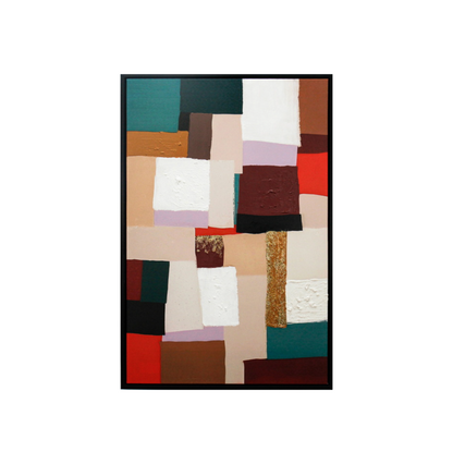 Retro Geometry Abstract Canvas Artwork