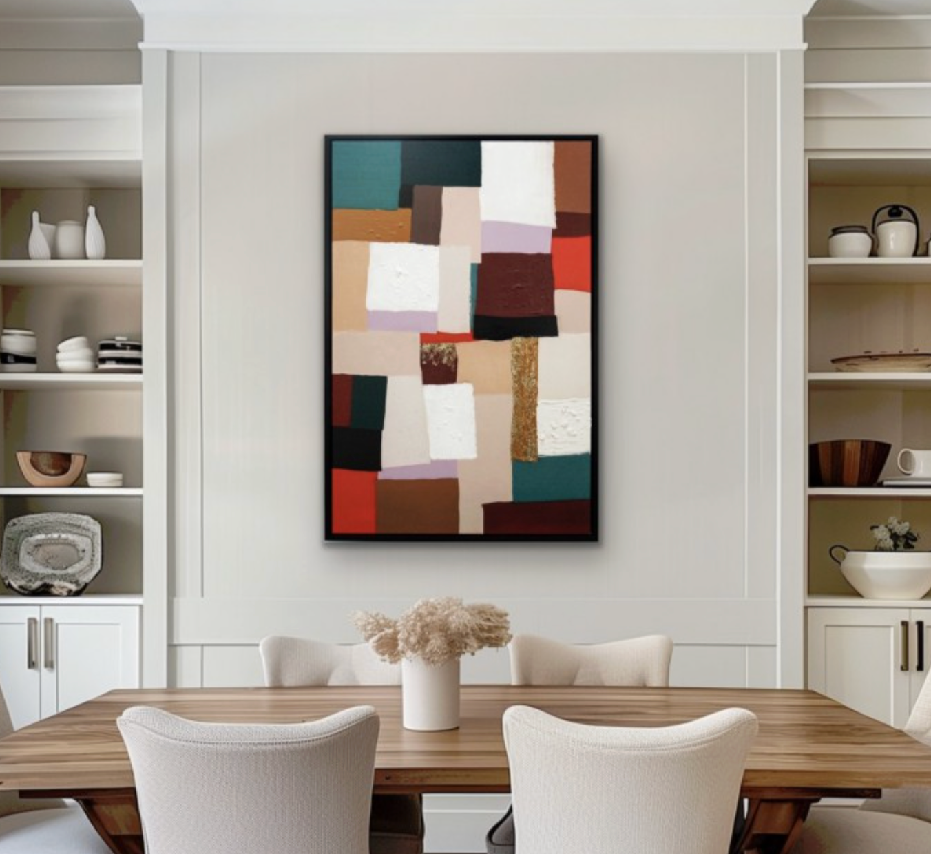 Retro Geometry Abstract Canvas Artwork