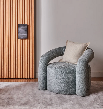 Velvet Boucle Occasional Chair - Sage