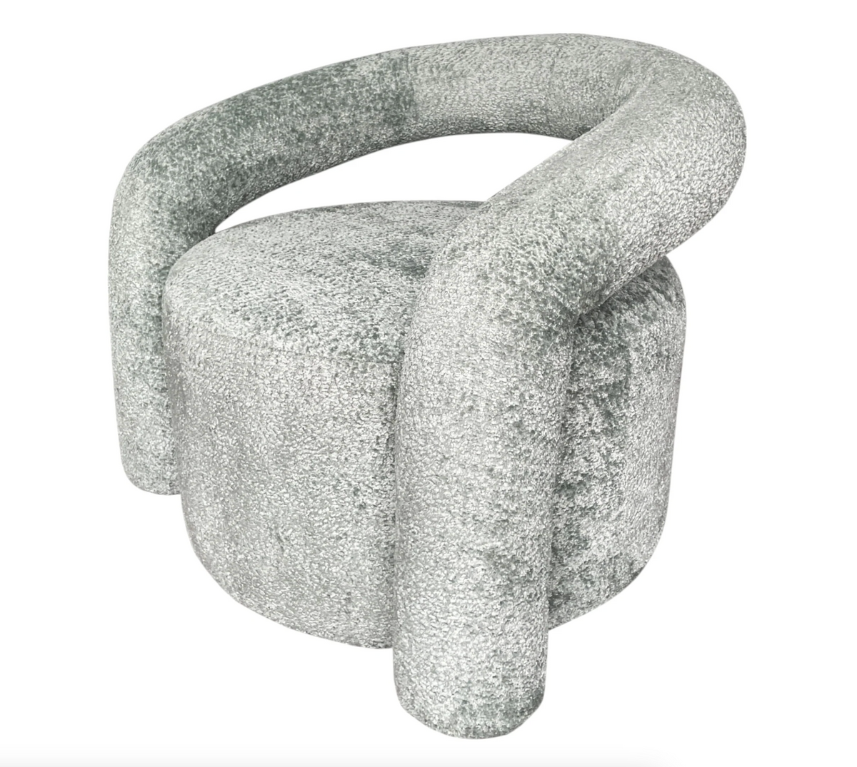 Velvet Boucle Occasional Chair - Sage