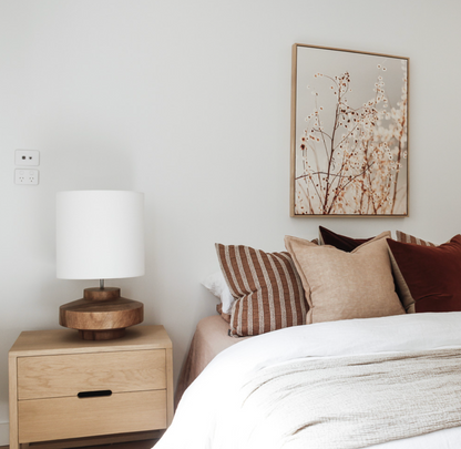 Oak Linear Frame Bedside Table