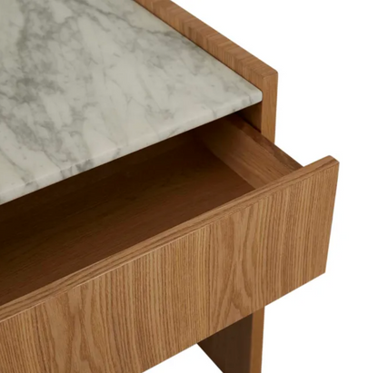 Veneer Rounded Bedside Table