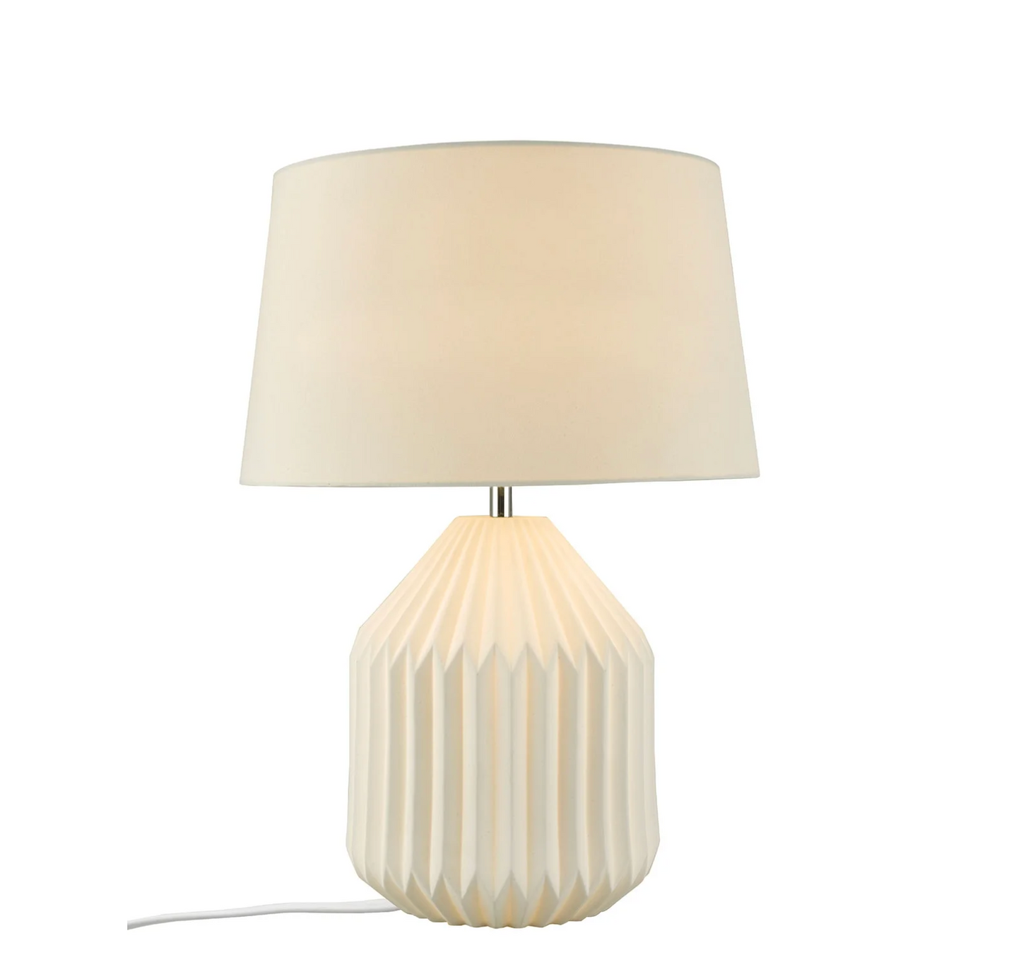 Belle Squat Table Lamp in White