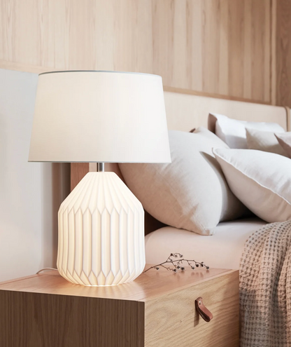 Belle Squat Table Lamp in White