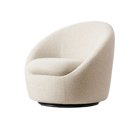 Plush Curved Swivel Chair