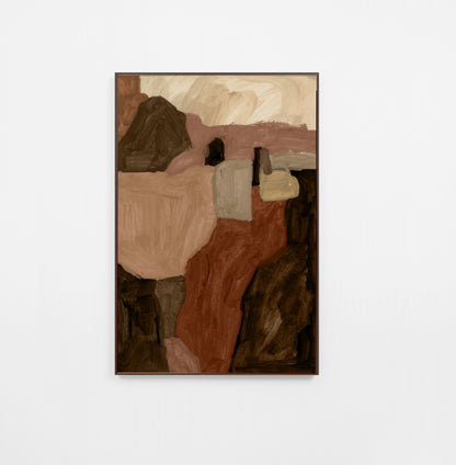 Maeve Clay 1 Canvas Artwork - Walnut Frame