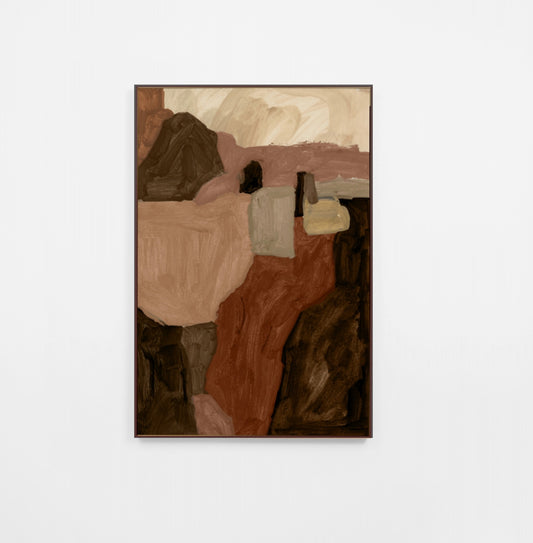 Maeve Clay 1 Canvas Artwork - Walnut Frame