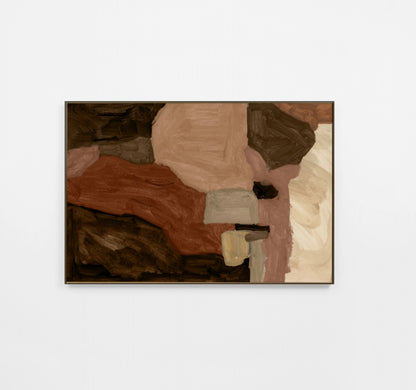 Maeve Clay 1 Canvas Artwork - Walnut Frame