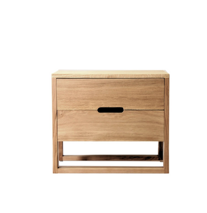 Oak Linear Bedside Table - set of 2