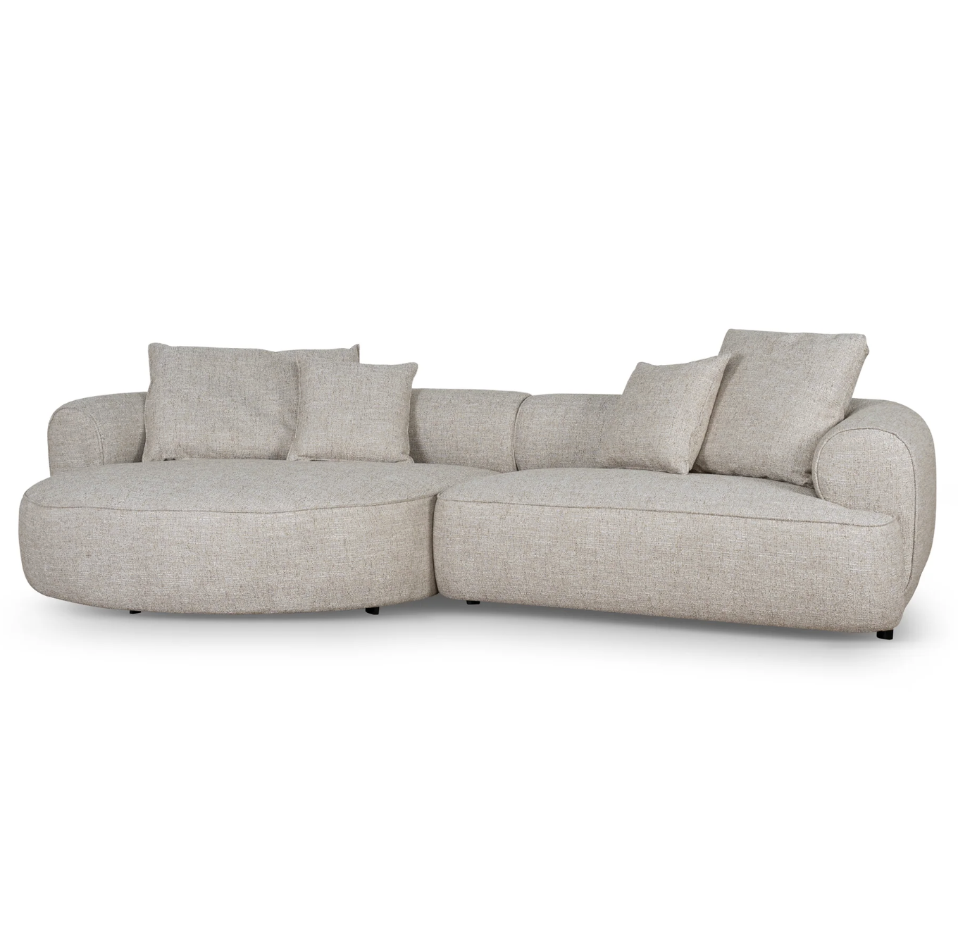 Pale Beige with Rounded Chaise