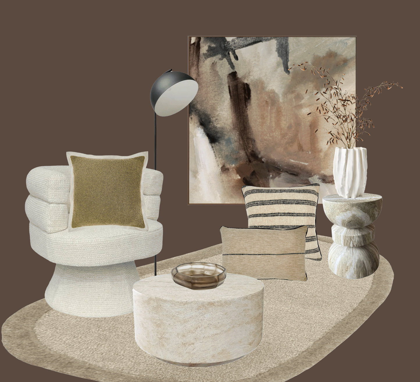 Green Marble Side Table