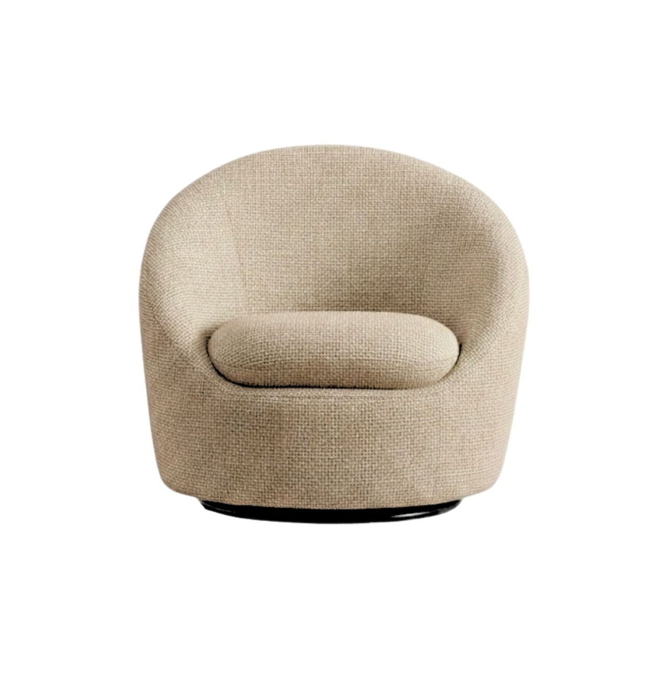 Plush Curved Swivel Chair