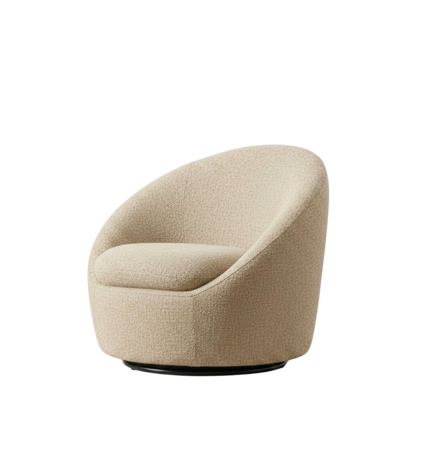 Plush Curved Swivel Chair