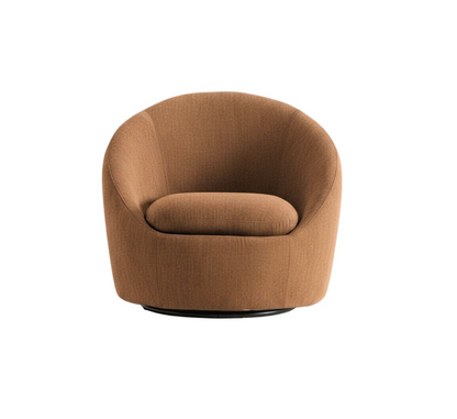 Plush Curved Swivel Chair