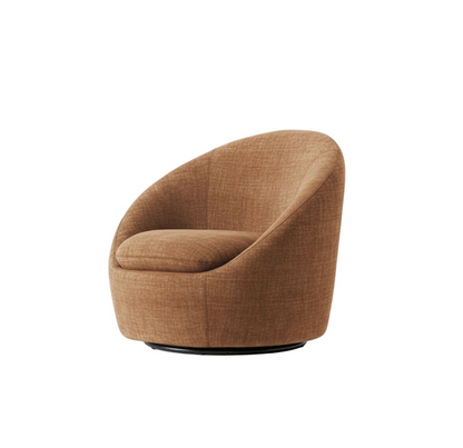 Plush Curved Swivel Chair