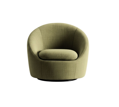 Plush Curved Swivel Chair