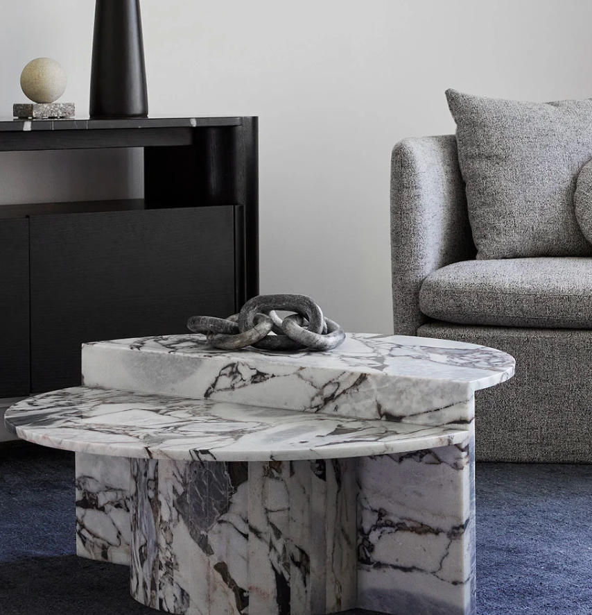 Marble Link Sculpture - Black Marble