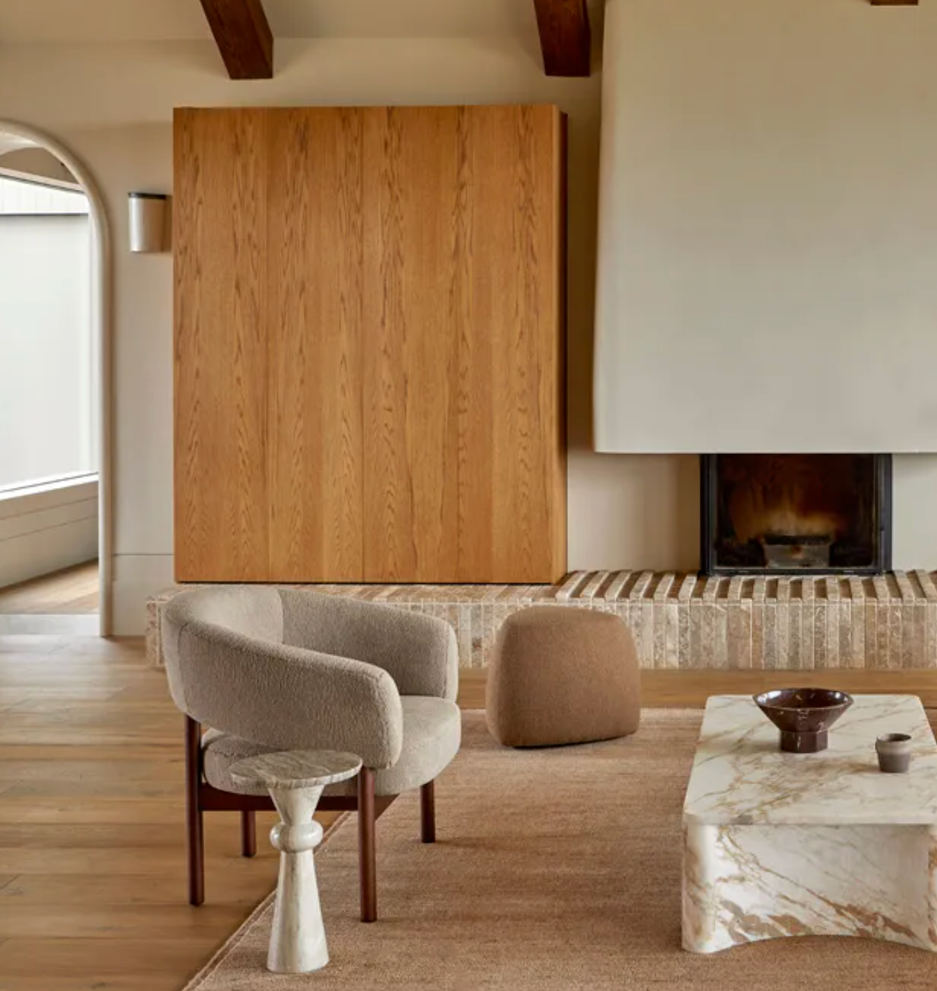 Plush Rounded Back Occasional Chair