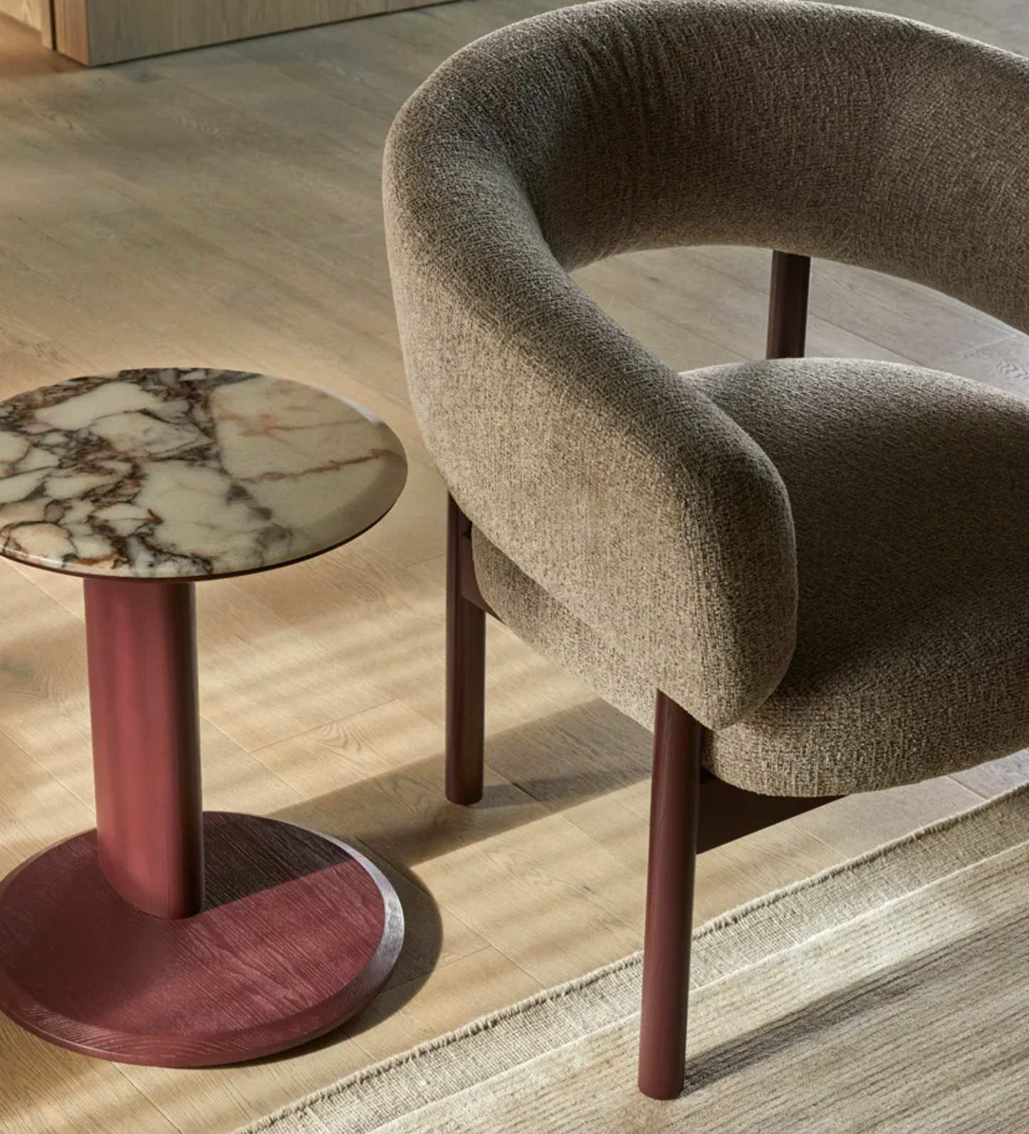 Plush Rounded Back Occasional Chair