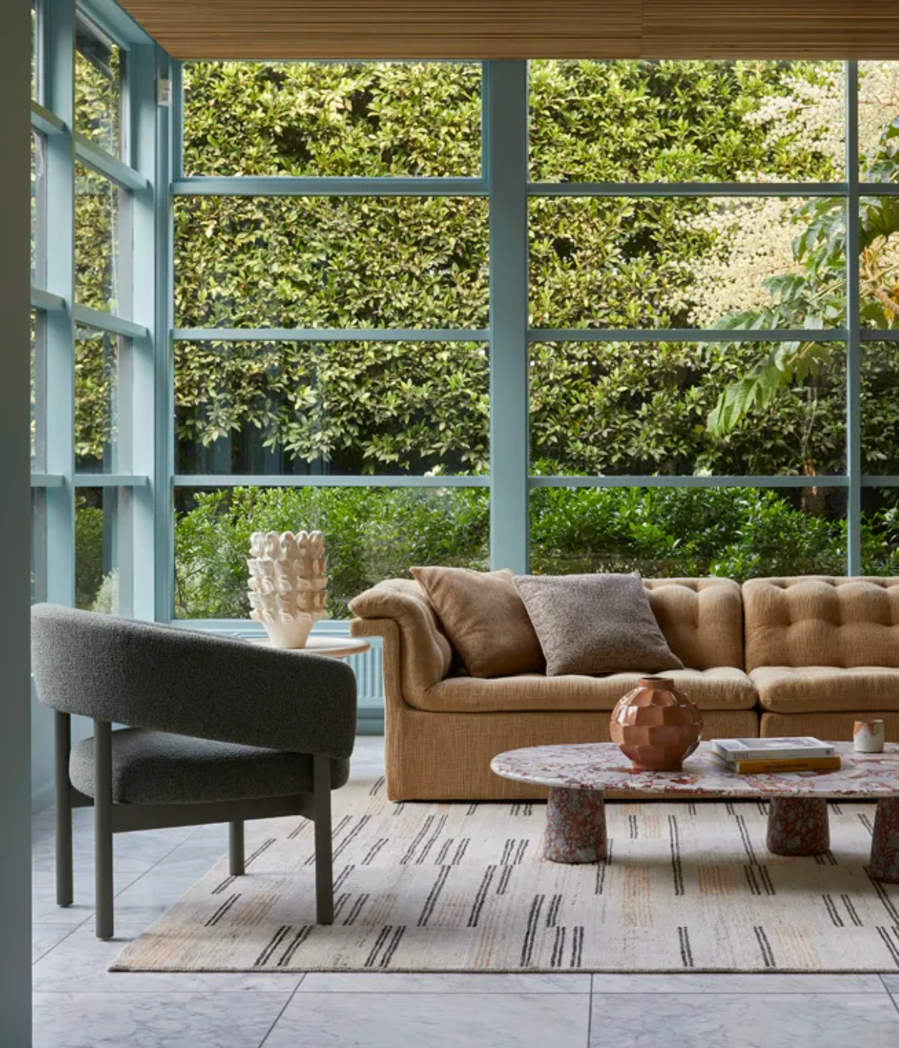 Plush Rounded Back Occasional Chair
