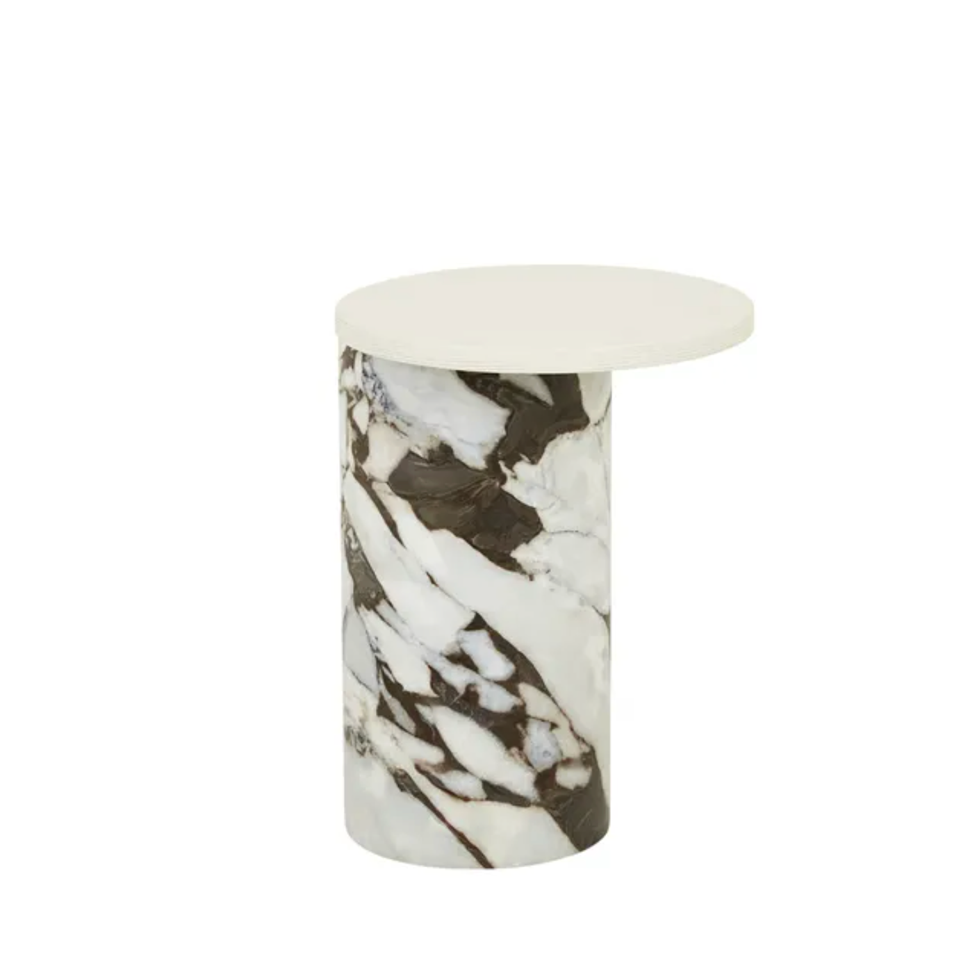 Marble Oak Asymmetrical Side Table