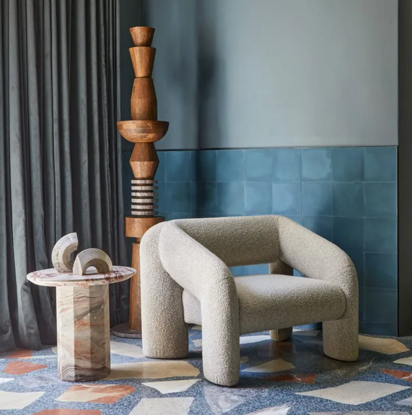 Decagon Marble Side Table