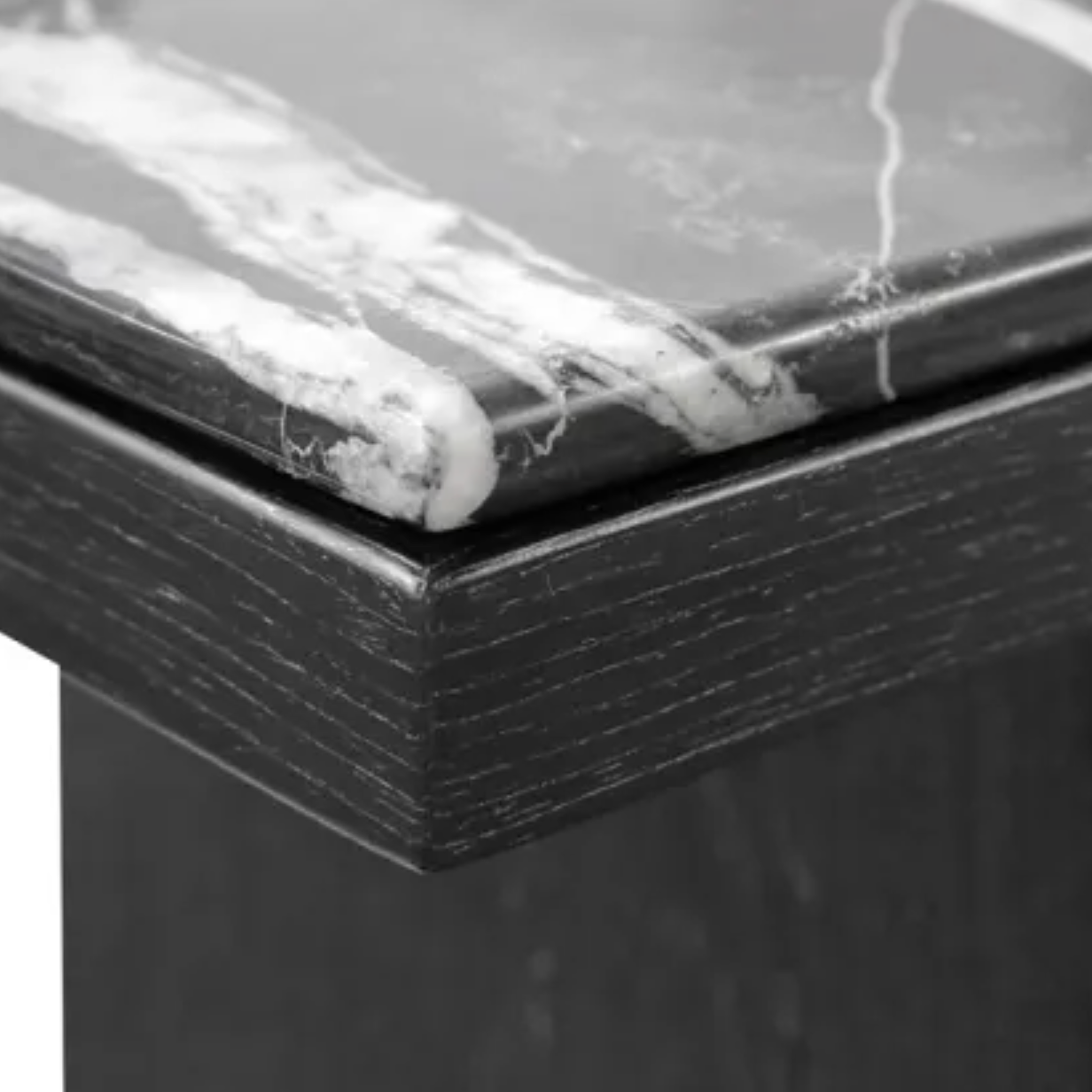 120XH80CM TIA VENEER CONSOLE W MARBLE TOP - BLACK