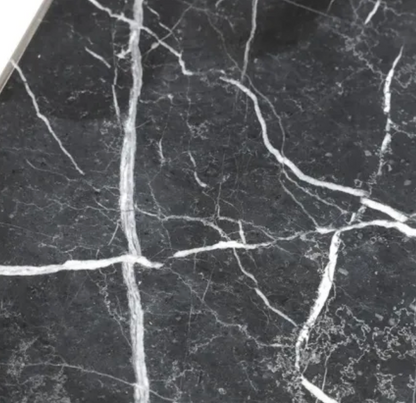 120XH80CM TIA VENEER CONSOLE W MARBLE TOP - BLACK